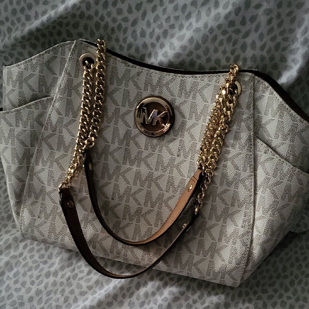 Michael Kors Cream and Gold Women's Bag
